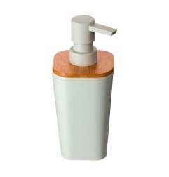 Dispensador jabon baño bambu-blanco colección 'natureo'