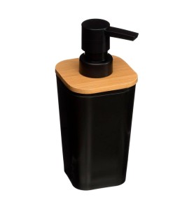Dispensador de jabon baño bambu-negro colección 'natureo'