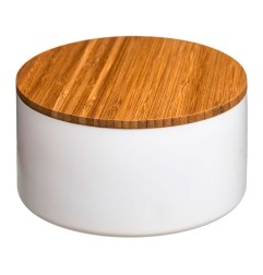 Caja almacenamiento con espejo baño bambu-blanco colección 'natureo'