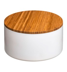 Caja almacenamiento con espejo baño bambu-blanco colección 'natureo'