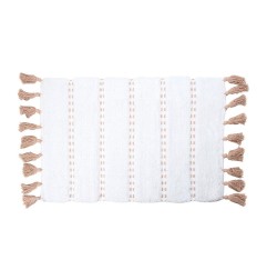 Alfombra de baño 'pom pom' marron 50 x 75 cm