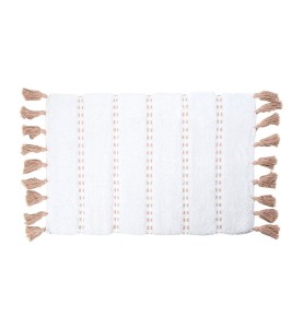 Alfombra de baño 'pom pom' marron 50 x 75 cm
