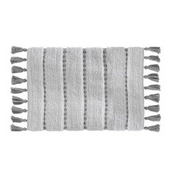 Alfombra de baño 'pom pom' gris 50 x 75 cm