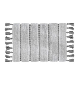 Alfombra de baño 'pom pom' gris 50 x 75 cm