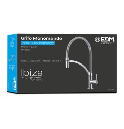 Grifo monomando de cocina caño alto serie ibiza