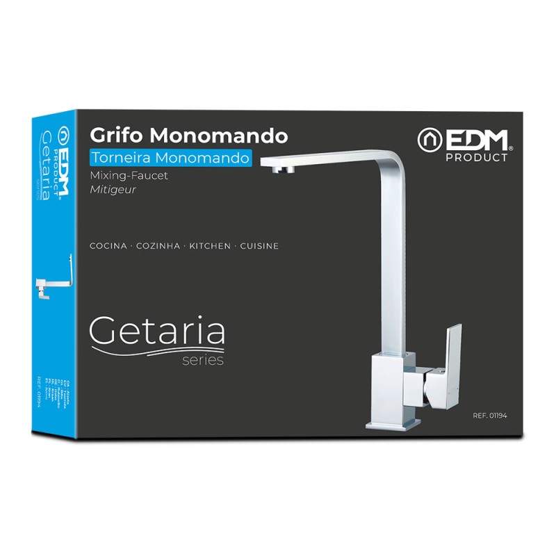 Grifo monomando de cocina caño alto serie getaria