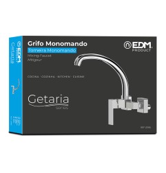 Grifo monomando de cocina caño alto empotrado serie getaria