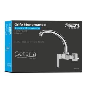 Grifo monomando de cocina caño alto empotrado serie getaria