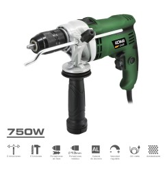 Taladro percutor 750 w, 315 x 120 x 220 mm