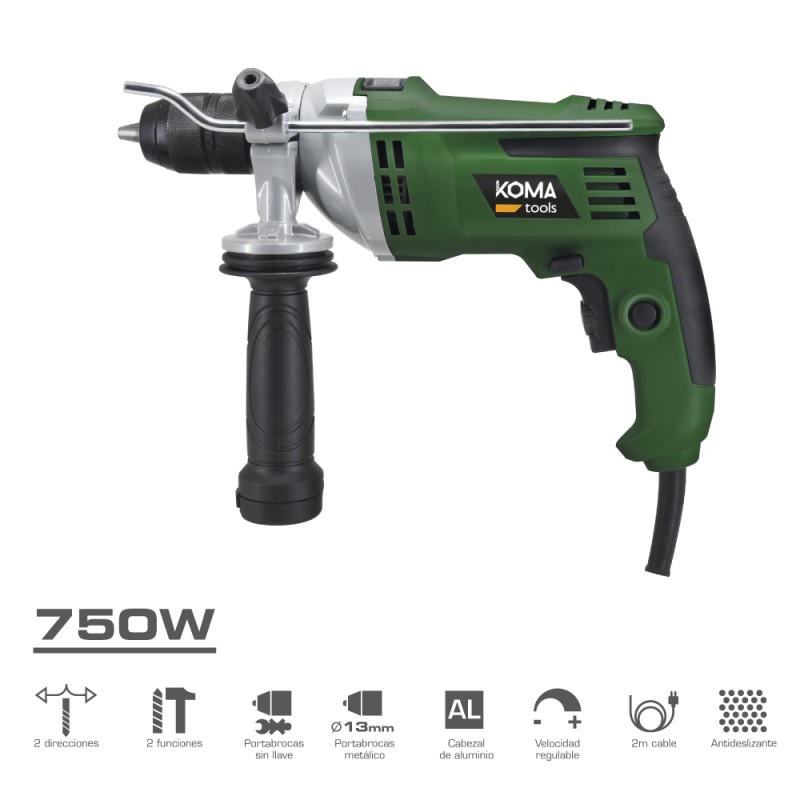 Taladro percutor 750 w, 315 x 120 x 220 mm