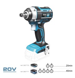 Llave de impacto 20 v brushless 280 nm (sin batería ni cargador)
