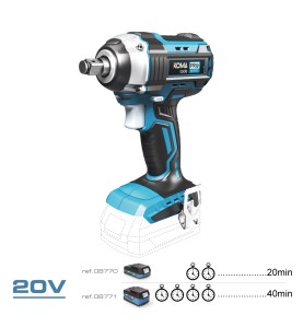 Llave de impacto 20 v brushless 280 nm (sin batería ni cargador)