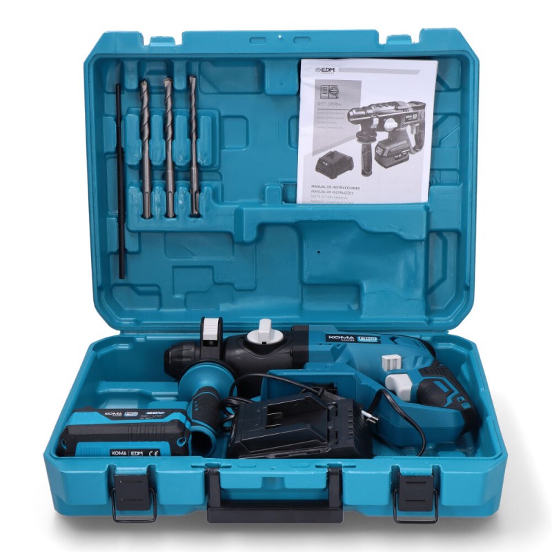 Kit martillo percutor 20 v con 1 bateria 4.0a. y cargador 08772 30 x 19.5 cm