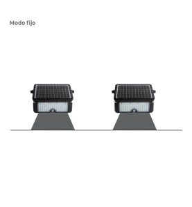 Aplique solar 10w 1150lm recargable. sensor presencia (2-8m) color negro 27,5x19,6cm edm