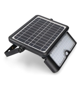 Aplique solar 10w 1150lm recargable. sensor presencia (2-8m) color negro 27,5x19,6cm edm