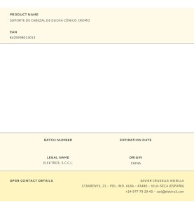 Soporte de cabezal de ducha cónico cromo