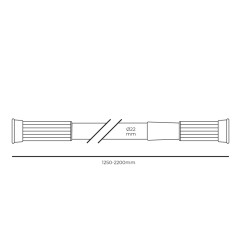 Barra de cortina blanca 125 - 220 cm