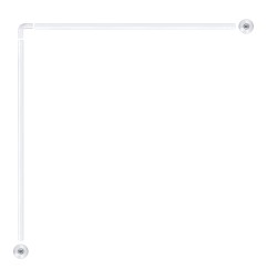 Barra de cortina curva blanca 80 x 80 cm
