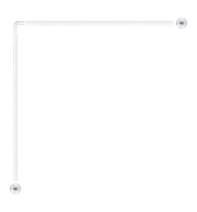 Barra de cortina curva blanca 80 x 80 cm