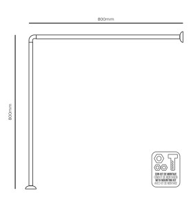 Barra de cortina curva blanca 80 x 80 cm