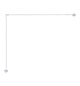 Barra de cortina curva blanca 70 x 100 a 175 cm
