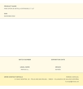 Mini sifon de botella extensible 1" 1/2"