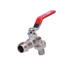 Grifo de esfera con codo para manguera 1/2" 3/4"