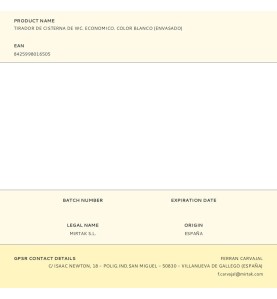 Tirador de cisterna de wc. economico. color blanco (envasado)