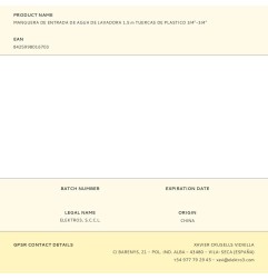 Manguera de entrada de agua de lavadora 1,5 m tuercas de plastico 3/4"-3/4"