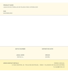 Juego de dos tornillos de palanca para cisterna edm