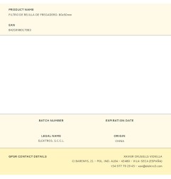 Filtro de rejilla de fregadero. 80x50mm