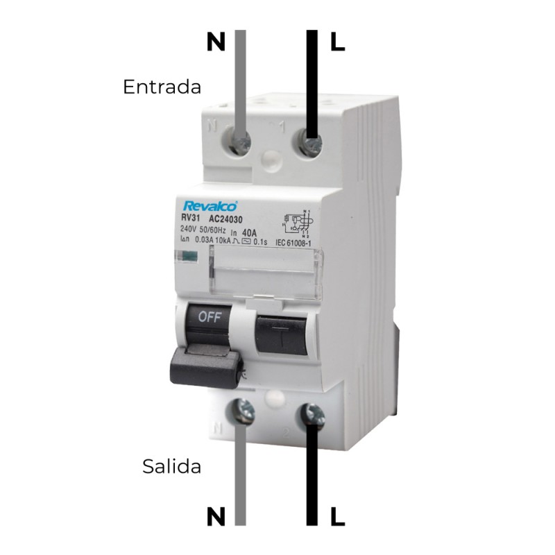 Interruptor diferencial 2 polos revalco 25a