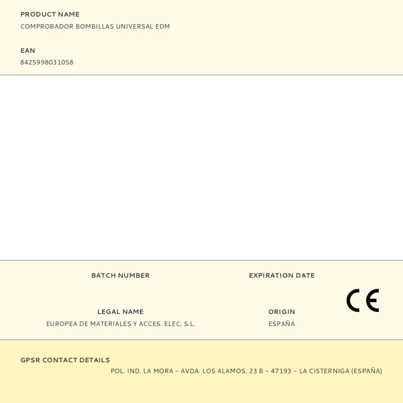 Comprobador bombillas universal edm