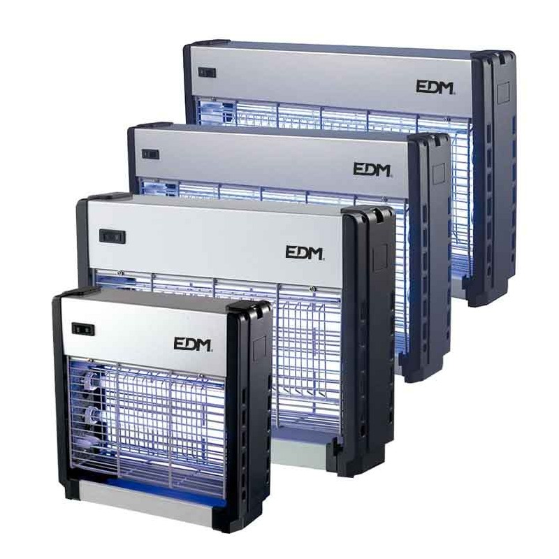 Mata insectos profesional eléctrico 2x6w 30m² 26x25,5x9cm color cromo/negro edm