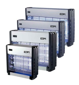 Mata insectos profesional eléctrico 2x6w 30m² 26x25,5x9cm color cromo/negro edm