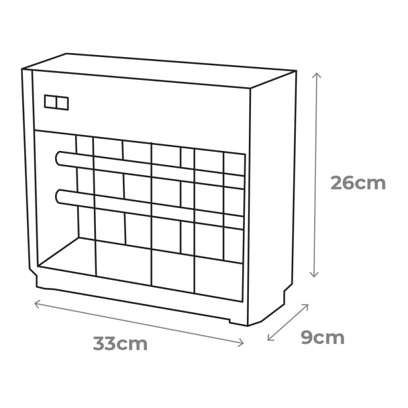 Mata insectos profesional eléctrico 2x8w 50m² 33x9x26cm color cromo/negro edm