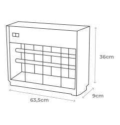 Mata insectos profesional eléctrico 2x20w 150m² 64x10x36cm color cromo/negro edm