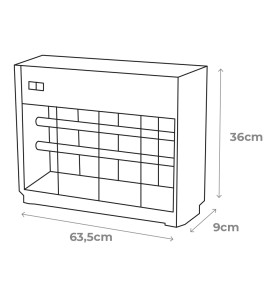 Mata insectos profesional eléctrico 2x20w 150m² 64x10x36cm color cromo/negro edm
