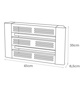Atrapa insectos con placa adhesiva 2x15w 100m² 61x8,5x35cm