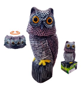 Buho con cabeza giratoria ahuyenta aves 20x38x16cm edm