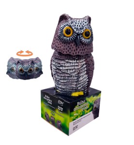 Buho con cabeza giratoria ahuyenta aves 20x38x16cm edm