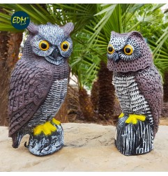 Buho con cabeza giratoria ahuyenta aves 20x38x16cm edm