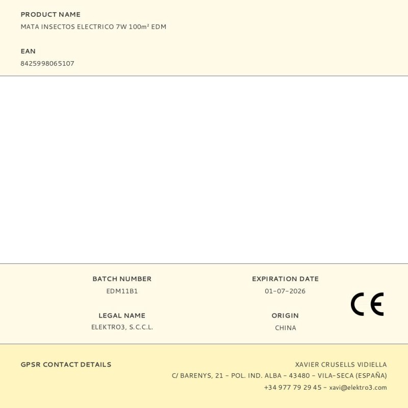 Mata insectos electrico 7w 100m² edm