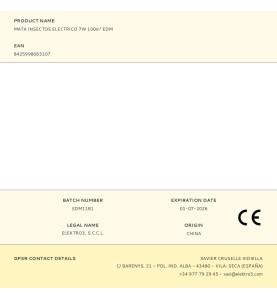 Mata insectos electrico 7w 100m² edm