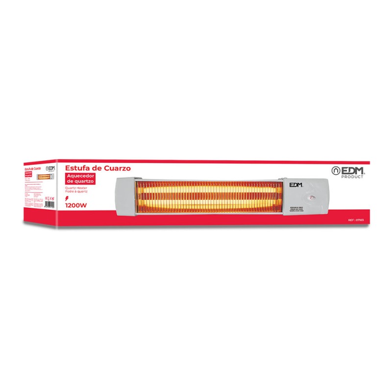 Estufa de baño de cuarzo orientable 600 / 1200 w modelo marfil