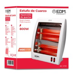 Estufa de cuarzo 400 / 800 w modelo plano anti - vuelco
