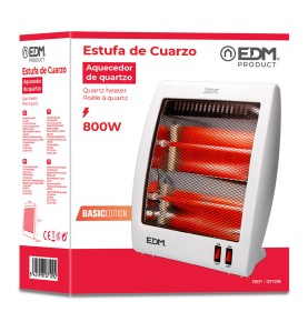 Estufa de cuarzo 400 / 800 w modelo plano anti - vuelco
