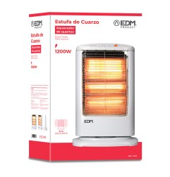 Estufa de cuarzo oscilante 400 / 800 / 1200 w modelo económico anti-vuelco