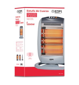 Estufa de cuarzo oscilante 400 / 800 / 1200 w anti-vuelco