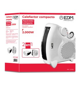 Calefactor compacto 2 en 1 vertical/horizontal 1.000 - 2.000 w blanco